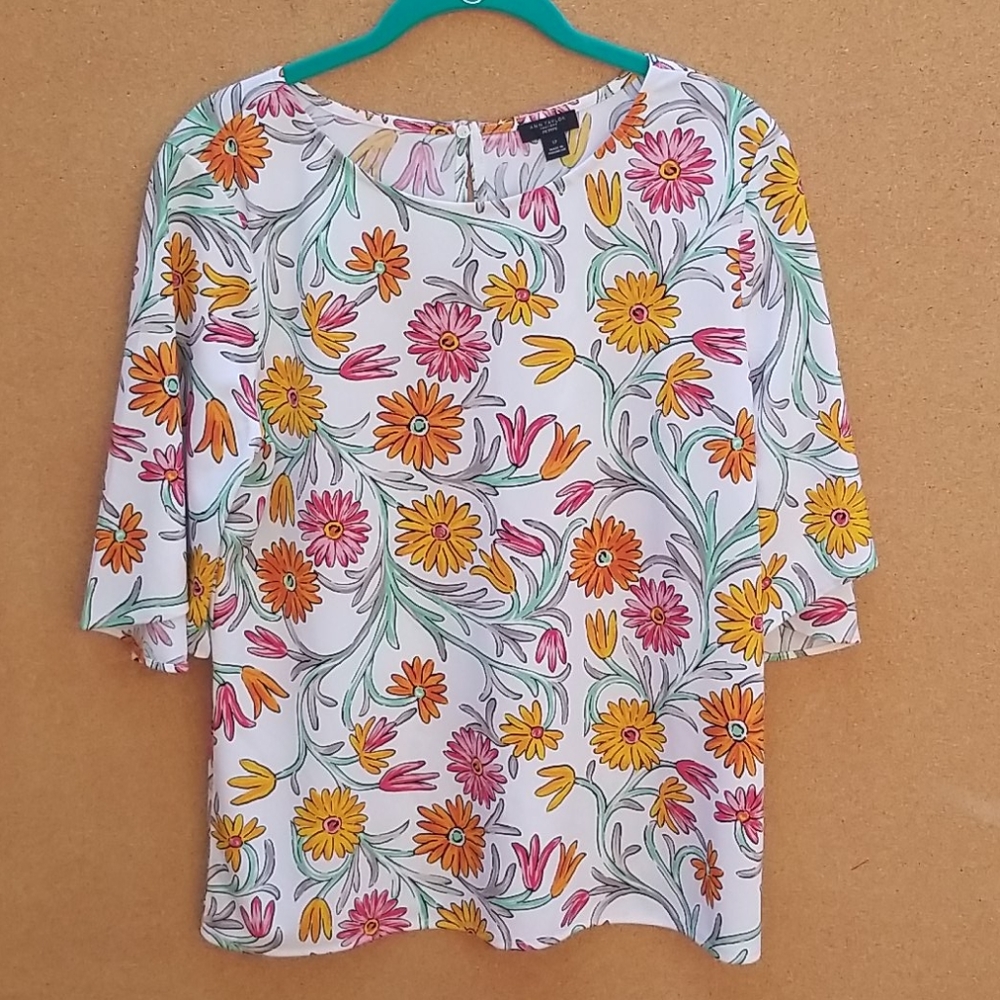 Ann Taylor Factory flowy colorful floral top